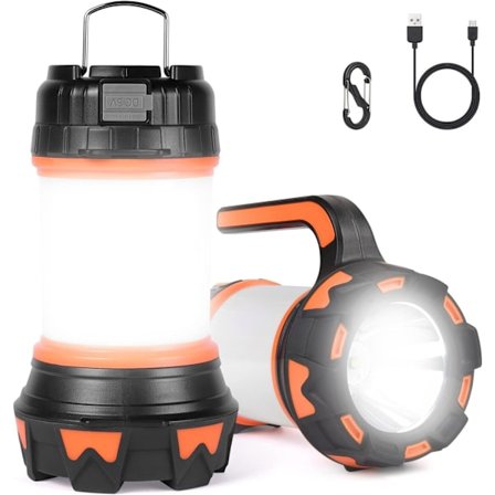 LED camping lys, 1000 lumen genopladelig lys 6 lystilstand