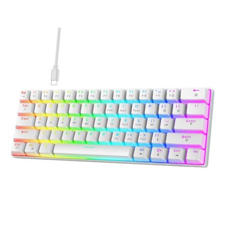 V900 Farvebaggrundsbelyst Mekanisk Tastatur 61 Taster Hot Swap Kontakter Tofarvet