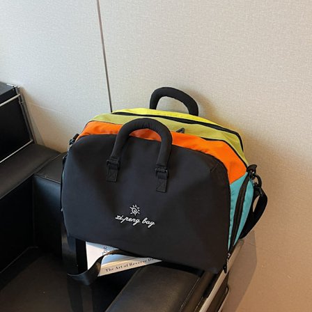 Sports Gym Bag Flerfarget Vaskbar Stor Crossbody Bag (Svart)