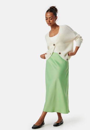 YAS Pella High Waist Midi Skirt Quiet Green Klær