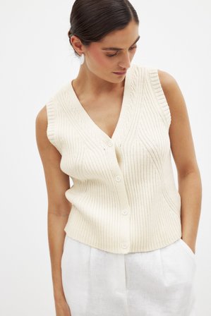 NA-KD Haut sans manches en maille - - Crème - S