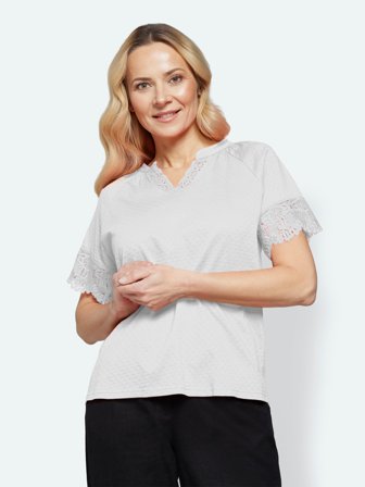 SIGNATURE - Kortærmet T-shirt - Hvid - Blonde Detalje