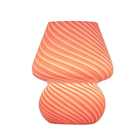 Stort salg Glass sopp nattlampe Retro stil Stripe lampe