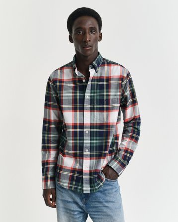 GANT Herren Regular Fit Oxford-Hemd mit Karomuster (L)