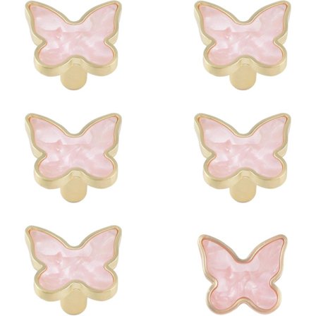 Dekorative sommerfugl kjøkkenskap knotter, pakke med 6 kreative kommode skuffhåndtak møbler skap håndtak