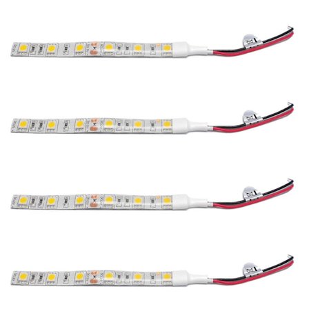 4X 10cm Vanntette Varmhvite 5050 LED Strip Lights Dc 12V Campingvogn Båt Bil [BR]_jar