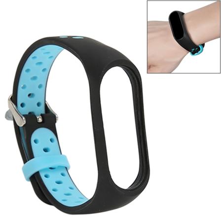 Utskiftingsarmbånd Full Protection Justerbar Størrelse Myk Silikon Smart Armbåndsrem for Mi Band 7 Svart Blå