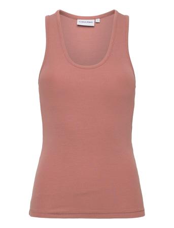Modal Rib Tank T-shirts & Tops Sleeveless Rosa Calvin Klein*Betinget Tilbud