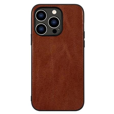iPhone 14 Pro Crazy Horse Texture Protective Skal - Brun Brun