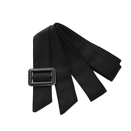 Justerbart spenne som passer til langt midjebånd, kvinner, avslappet frakk, bredt midjebelte, klesornament, svart, 170 cm