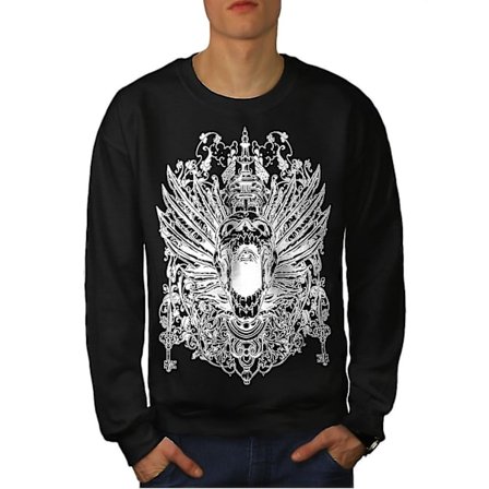 Skrämmande skalle Head Face Män Blacksweatshirt