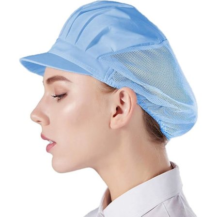 Kokkihattu, tehdasruokala, keittiö, hengittävä, 3 kpl sininen[CO]