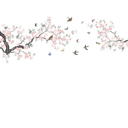 Pink Cherry Blossom Wall Decals Wall Stickers Mural Tree Branch D