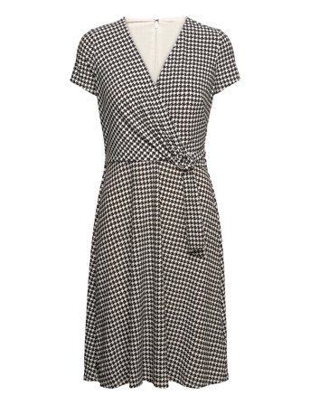 Lauren Ralph Lauren | Houndstooth Jersey Surplice Dress | 36