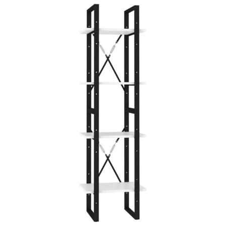 Vidaxl Bokhylla 4 Hyllplan Vit 40x30x140 Cm Konstruerat Trä Vit