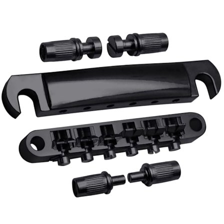 Silver Electric Guitar Tune O-Matic Stjärtstycke och set med dubbar Monteringstillbehör Gitarrbytesdelar