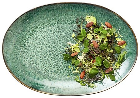 Fat Oval 36X25 Svart/Grønn