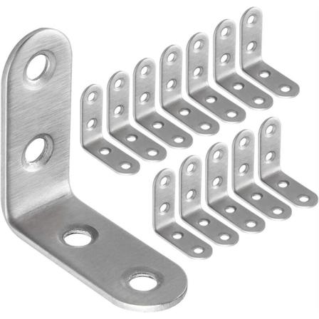 50kpl ruostumattomasta teräksestä valmistettu kiinnike 40x40mm, kulmakannattimet huonekalujen kiinnitykseen ja korjaamiseen, vahvistusliitokset, Silv