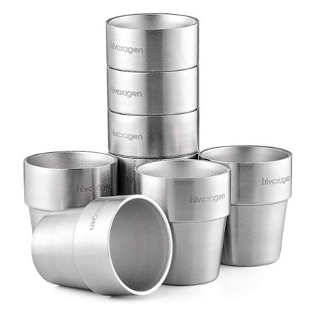 300 ml sett med 8 dobbeltveggede rustfrie stålkopper - ideelle for kalde drikker - tåler oppvaskmaskin—yux