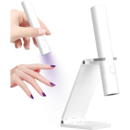 Bärbar USB-uppladdningsbar UV LED-nagellampa för gellack, snabbtorkande trådlöst ljus med timer och omslagshållare, minidesign