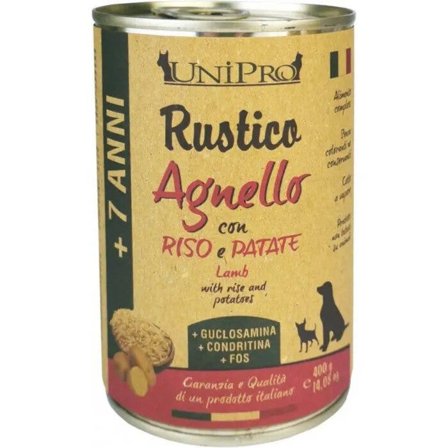 Unipro Rustico Cibo Umido Agnello Riso E Patate Per Cani 7Anni+