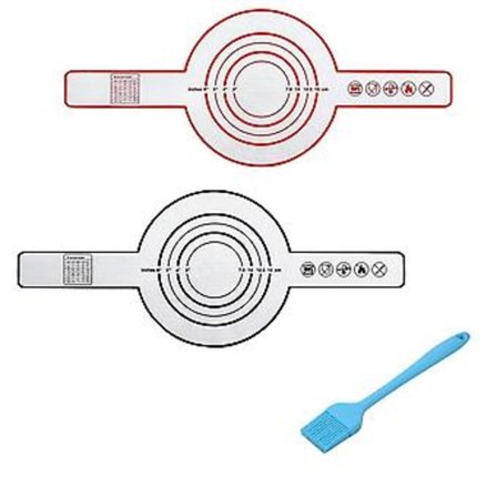2 st Silikon Bakmatta för Holländsk Ugn Brödbakning Non-stick Bakmatta Med Långt Handtag 8.3 tum