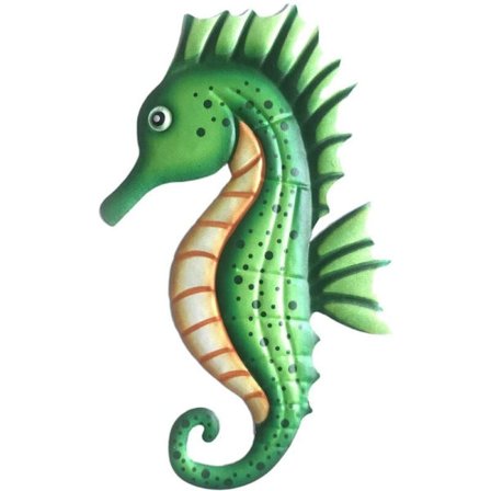 Metallhavsdekor Sjöhäst Väggdekor Badrum Havsglaskonst Metall Utomhuskonst Hängande Tema Dekorationer - C