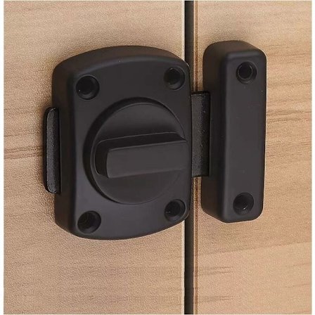 Badrumsdörrs Lås Svängande Skåp Fönster Lås Säkerhetslås Zink Legering Badrumslås med Skruvar för Skåpdörrs Lås (Svart) - Get Rich