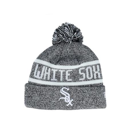 New Era - MLB Svart pom Beanie - Chicago White Sox Jake Cuff Knit Black/White Pom @ Hatstore