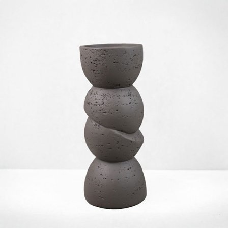 Kynttilänjalka, tummanruskea hartsi, 10,5x25 cm