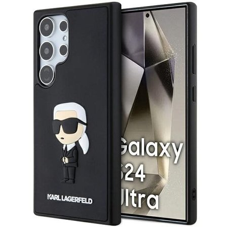 Karl Lagerfeld 3D Ikonik-etui i gummi for Samsung Galaxy S24 Ultra - Svart