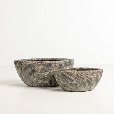 Keraaminen ruukkusetti, 2 osaa, 46x22x20 cm, Antrasiitti/Beige