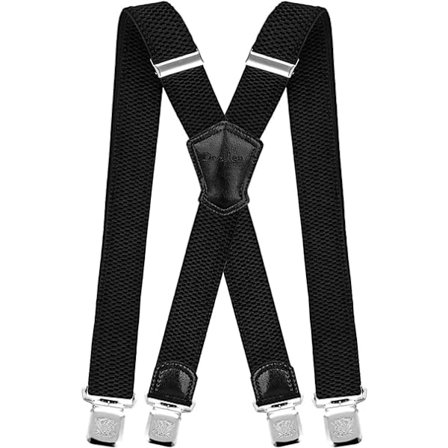 Kraftige X-ryg seler med metalclips, 4 cm bred justerbar elastik til mænd og kvinder [JUN]