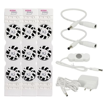 Ezeefox radiatorventilator med 3 blæsere og termisk sensor – energibesparende - triosæt