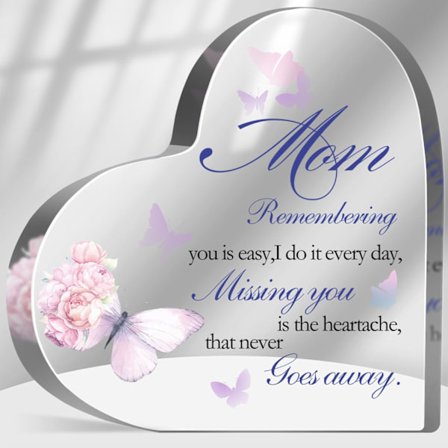 Sympati gave ved tab af mor, mindegaver ved tab af mor akryl minde, til minde om en elsket person skilt, sorg tab sorg erindringsskilt plade