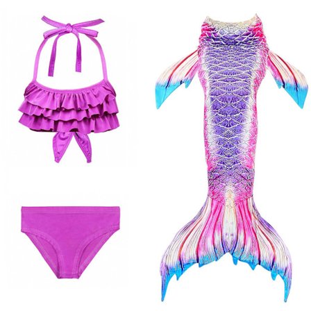 Kids Girls Mermaid Tail Bikini Set Swimwear Swimsuit Swimming Costum