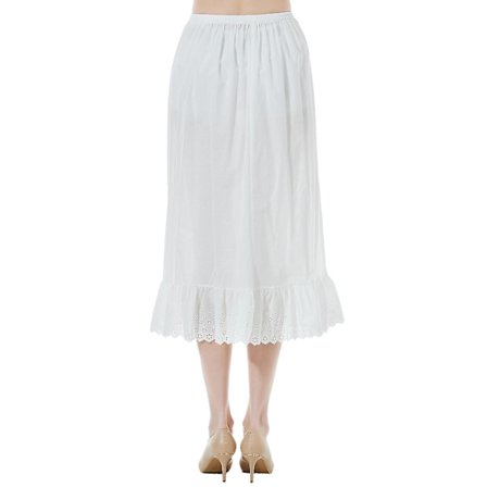 Underskjørt 100% halv underkjole bomull kvinners vintage skjørt extender underkjole med blonder brodering elfenben svart ZD OP