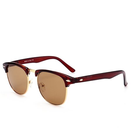 Halvram Semi-Rimless Hornbågade Solglasögon