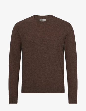 Light Merino Wool Crew - Coffee Brown - M