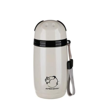 Lasten vesipullo, söpö lapsille Luova kannettava ruostumattomasta teräksestä valmistettu sarjakuvaeriste White 280ml
