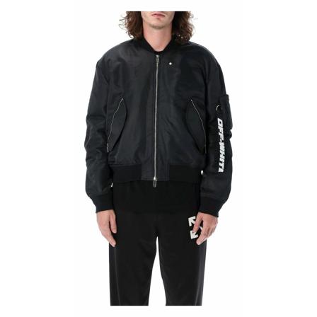 Off White Outdoor , Zwart , Heren , Maat: M Bomber Jas