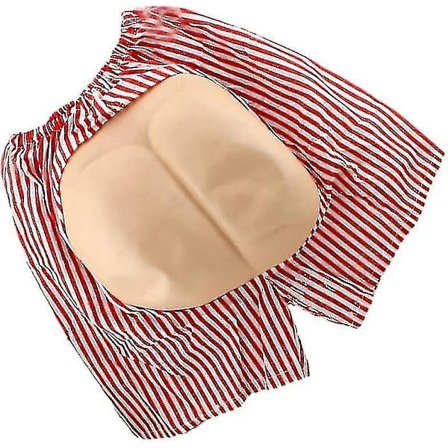 Sjove Røde Falske Numse-shorts Blottet Numse Spøg Masquerade Kostume Åben Numse Bukser Strandshorts Polterabend Halloween Fest Drilske Legetøj 