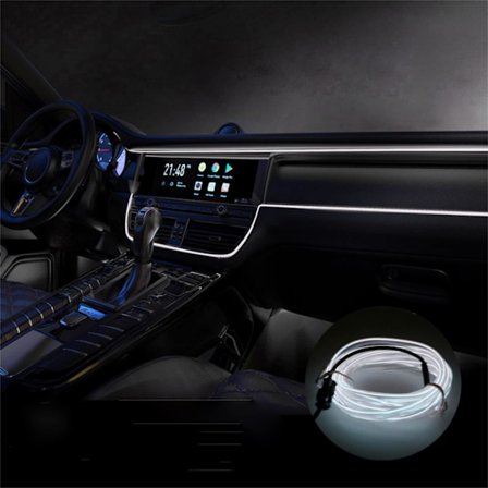 Billigelygter til bilens interiør, 5m LED-lysstrimler til bil, 5V Auto LED-lysstrimler til interiør, Velegnet til alle bilmodeller (Hvid)