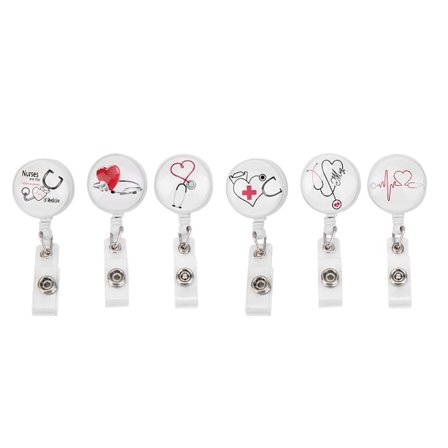 Tilbagekaldelig badge-hjulsklemme bærbar sygeplejerske-id-navnekort-badgeholdere tilbehør