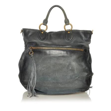 Miu Miu Pre-owned, Pre-owned Leather shoulder-bags Grijs, Dames, Maat:ONE Size,suede