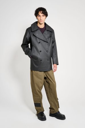 Tranholmen Double Breasted Raincoat Black