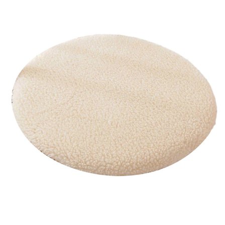 Rund stolsdyna i fleece, plysch, konstgjord lammsull, sittdyna med dragkedja, varm halkfri sittdyna för hem, kontor och kök
