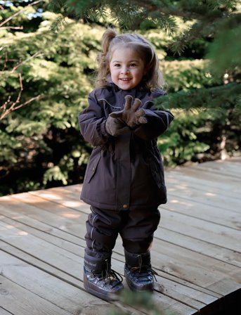 mikk-line Nylon Girls Jacket - Solid - Brown - 122