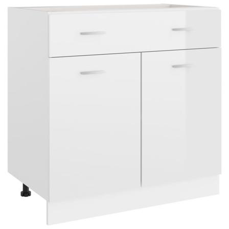vidaXL Underskåp med låda vit högglans 80x46x81,5 cm konstruerat trä Vit