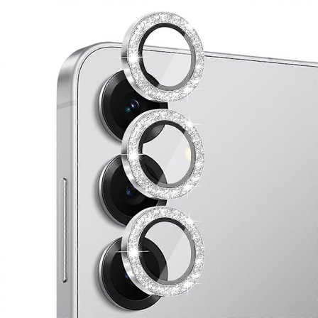 Til Samsung Galaxy S25+ Kameralinsefilm Hærdet Glas+Metal Glitter Baglinsebeskytter
